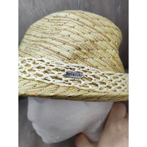 Pistil Women's Hat FEDORA Paper Straw Woven Cap Band Boho Casual Summer Vacation - Picture 2 of 10
